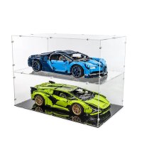 Acrylic display XL for LEGO&reg; 42083 Bugatti Chiron (With clear base, stackable)