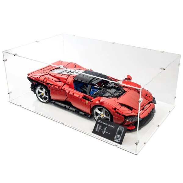 Acryl-Display XL f&uuml;r LEGO&reg; 42143 Ferrari Daytona SP3 (Mit weissem Boden)