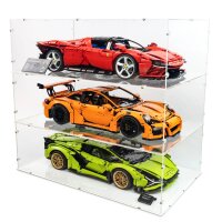 Pr&eacute;sentoir en acrylique XL pour LEGO&reg; 42143 Ferrari Daytona SP3 (avec fond transparent, empilable)