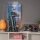 Display in acrilico per LEGO&reg; Torre degli Avengers (con motivo di sfondo e base nera)