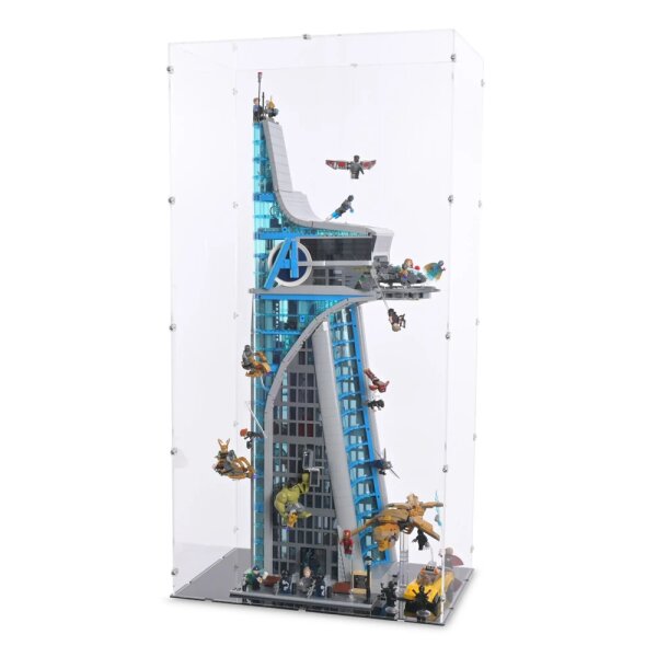 Pr&eacute;sentoir en acrylique pour la tour des Avengers LEGO&reg; 76269 (avec base noire)