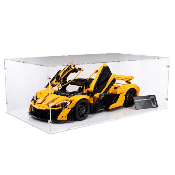 Pr&eacute;sentoir acrylique XL pour LEGO&reg; 42172 McLaren P1 (avec fond blanc)
