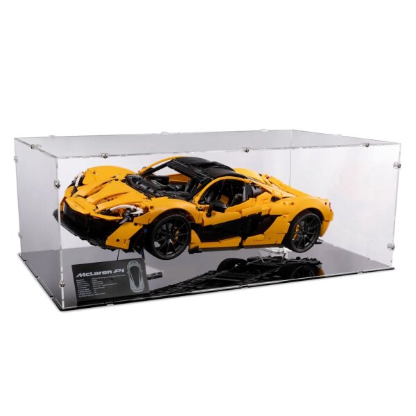 Acrylic display XL & stand for LEGO&reg; 42172 McLaren P1 (with black base)
