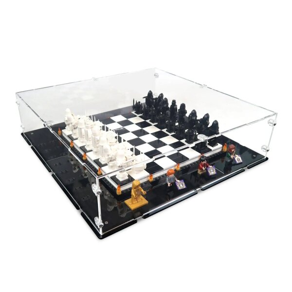 Pr&eacute;sentoir en acrylique pourLEGO&reg; 76392 Harry Potter le jeu d&eacute;checs du sorcier de Poudlard  (avec base noire)