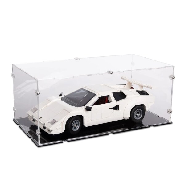 Pr&eacute;sentoir en acrylique pour LEGO&reg; 10337 Lamborghini Countach 5000 Quattrovalvole (avec base noire)