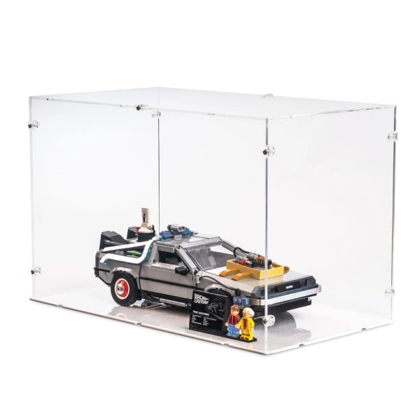 Acrylic display for LEGO&reg; 10300 The Time Machine from Back to the Future (With white base)