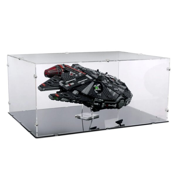 Acryl-Display f&uuml;r LEGO&reg; 75389 Star Wars Dunkler Millenium Falke (Mit St&auml;nder und schwarzem Boden)