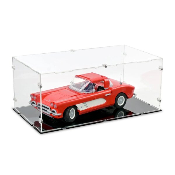 Acryl-Display f&uuml;r LEGO&reg; 10321 Chevrolet Corvette (Mit schwarzem Boden)