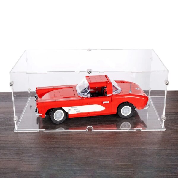 Display in acrilico per LEGO&reg; 10321 Chevrolet Corvette (con fondo trasparente, impilabile)