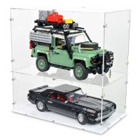 Display in acrilico per LEGO&reg; 10317 Land Rover Classic Defender 90 (con fondo trasparente, impilabile)
