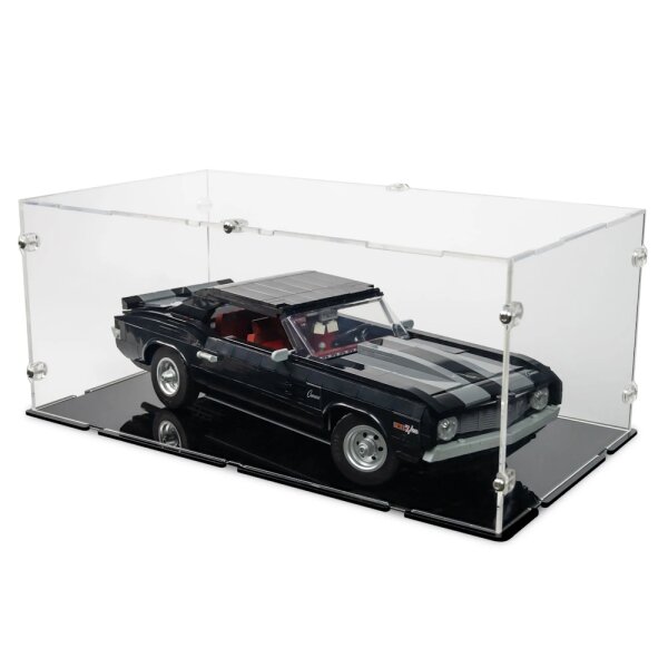 Pr&eacute;sentoir en acrylique pour LEGO&reg; 10304 Chevrolet Camaro Z28 (avec fond noir)