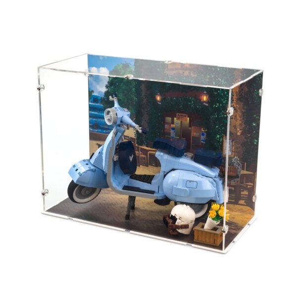 Acrylic display for LEGO&reg; 10298 Vespa 125 (With base and background image)