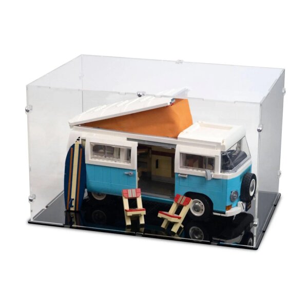 Acrylic display L for LEGO&reg; 10279 Volkswagen T2 Camper (With black base)