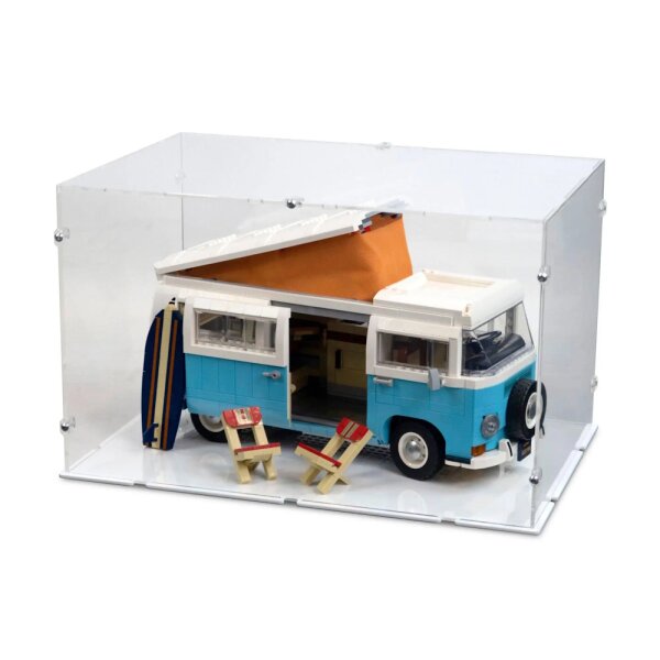 Acryl-Display L f&uuml;r LEGO&reg; 10279 Volkswagen T2 Camper (Mit weissem Boden)