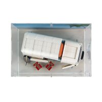 Acrylic display L for LEGO&reg; 10279 Volkswagen T2 Camper (With background image - beach during the day)