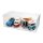 Pr&eacute;sentoir acrylique XXL pour LEGO&reg; 10220/10279/10252 Volkswagen T1/T2 & Beetle (avec fond blanc)