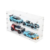 Acrylic display for 2 LEGO&reg; Speed Champions models (with clear base, stackable)