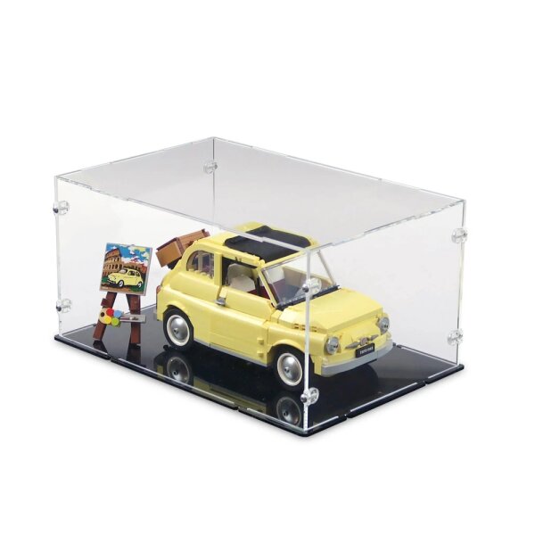 Pr&eacute;sentoir en acrylique pour LEGO&reg; 10271 Fiat 500 (avec base noire)