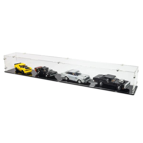Acrylic display for 4 LEGO&reg; Speed ??Champions models (with black base)