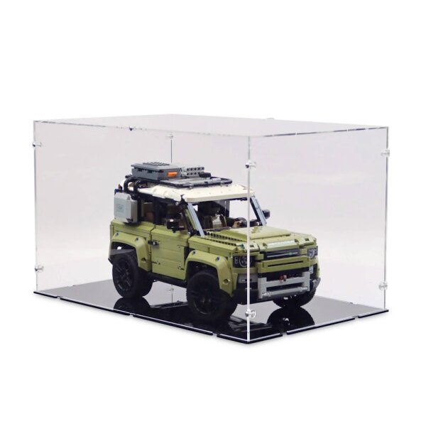 Pr&eacute;sentoir en acrylique pour LEGO&reg; 42110 Land Rover Defender (avec fond noir)