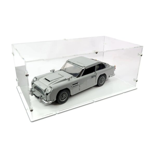 Display in acrilico per LEGO&reg; 10262 James Bond Aston Martin DB5 (con fondo bianco)