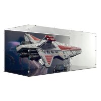 Pr&eacute;sentoir et support en acrylique plat pour LEGO&reg; 75367 SW Venator Class Republican Attack Cruiser (avec image darri&egrave;re-plan)