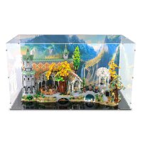 Acryl-Display f&uuml;r LEGO&reg; 10316 Der Herr der Ringe: Bruchtagl (Mit Hintergrundbild & schwarzem Boden)
