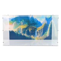 Acryl-Display f&uuml;r LEGO&reg; 10316 Der Herr der Ringe: Bruchtagl (Mit Hintergrundbild & weissem Boden)