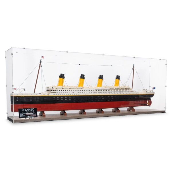 Display in acrilico per LEGO&reg; 10294 Titanic (con pavimento effetto legno)