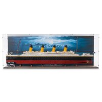 Acryl-Display f&uuml;r LEGO&reg; 10294 Titanic (Mit Hintergrundbild & Holzoptik Boden)