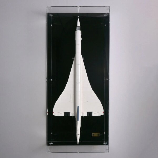Display da parete in acrilico per LEGO&reg; 10318 Concorde (con fondo nero)