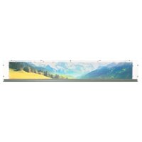 Pr&eacute;sentoir en acrylique pour LEGO&reg; 21344 LOrient Express (avec image darri&egrave;re-plan et sol effet bois)