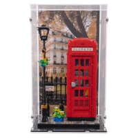 Acrylic display for LEGO&reg; 21347 Red London Telephone Box (With background image)
