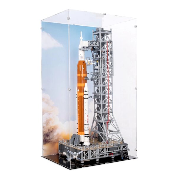 Acryl-Display f&uuml;r LEGO&reg; 10341 NASA Artemis Startrampe (Mit Hintergrundbild)