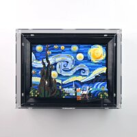 Display da parete in acrilico per LEGO&reg; 21333 Vincent van Gogh &ndash; Notte stellata (con sfondo nero)