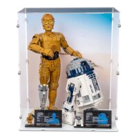 Acryl-Display f&uuml;r LEGO&reg; 75398/75379  Star Wars C-3PO & R2-D2 (Mit Hintergrundbild einer W&uuml;stenlandschaft)