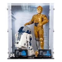 Acryl-Display f&uuml;r LEGO&reg; 75398/75379  Star Wars C-3PO & R2-D2 (Mit Hintergrundbild einer Rebel-Base)