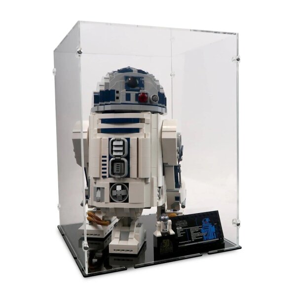 Pr&eacute;sentoir en acrylique pour LEGO&reg; 75308 Star Wars R2-D2 (avec fond noir)