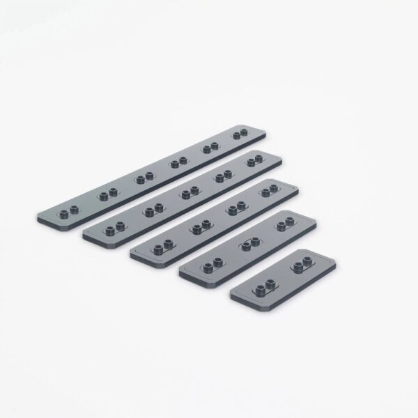 Set di 5 piastre espositive in acrilico nero di diverse dimensioni per le minifigure LEGO&reg;
