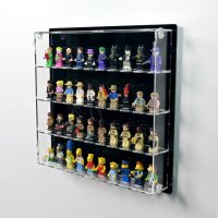 Display da parete in acrilico per 40 minifigure LEGO&reg; (con sfondo nero)