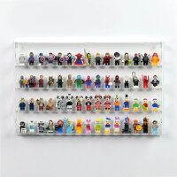 Display da parete in acrilico per 60 minifigure LEGO&reg; (con sfondo bianco)