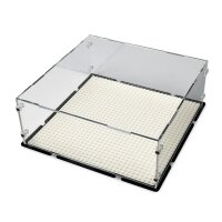 Acrylic display for LEGO&reg; minifigures for a 32x32 plate (with black base)