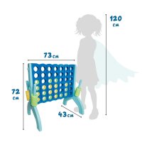 Forza 4 gigante in formato XL con dimensioni 73 x 49 x 72,5 cm: per un divertimento strategico in casa e allaperto a partire dai 3 anni.