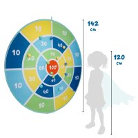 Bersaglio gigante con velcro del diametro di 142 cm: un gioco di lancio sicuro e divertente per bambini dai 3 anni in su, per interni ed esterni.