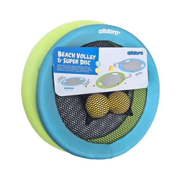 Set 2 en 1 beach-ball et disque volant XL