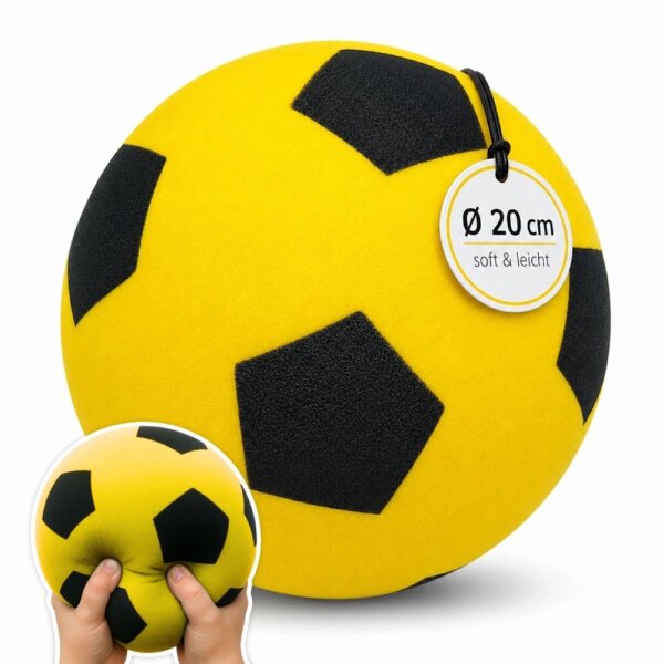 Balle en mousse Taille 4, &Oslash; 20 cm, Jaune