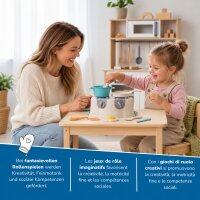 Ensemble de cuisine avec r&eacute;chaud pour la cuisine des enfants, 8 pi&egrave;ces, &eacute;cologique