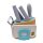 Set di coltelli ecologici per bambini in paglia di grano &ndash; accessori da cucina da 7 pezzi per giochi di ruolo fantasiosi
