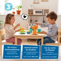 Service &agrave; th&eacute; pour la cuisine des enfants, 15 pi&egrave;ces, &eacute;cologique