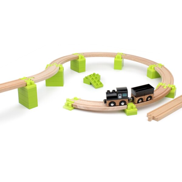 Noppi Railway - Componenti per pendenze con blocchi ad incastro per ferrovie in legno
